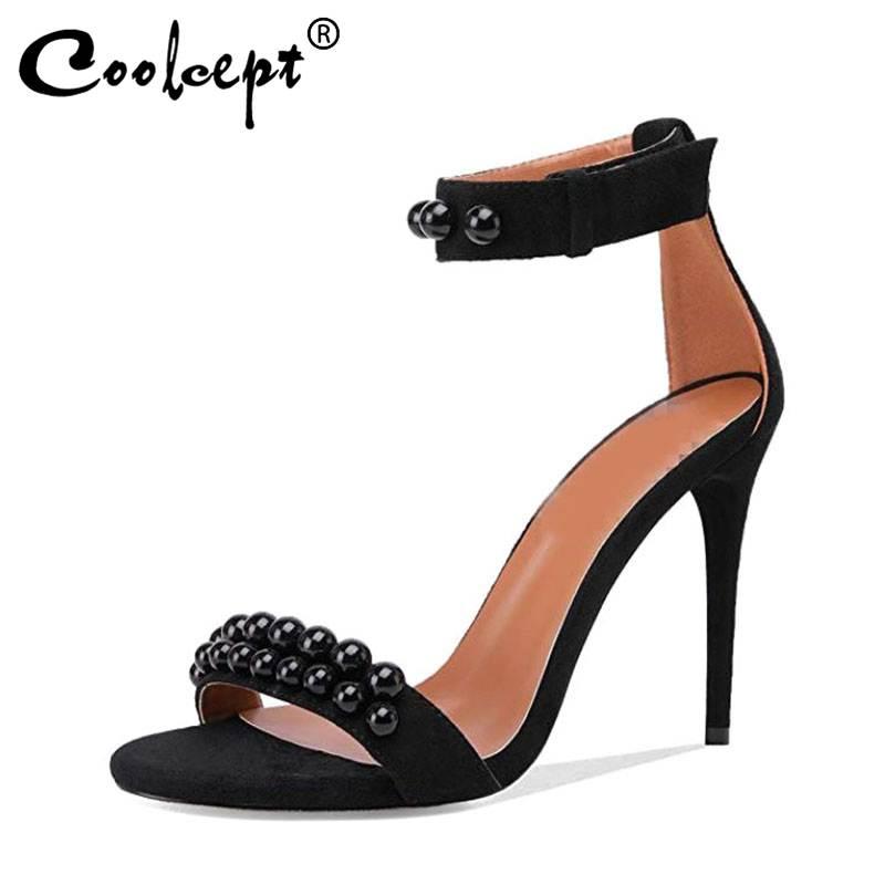 Sandals Coolcept Plus Size 35-45 Women High Heel Fashion String Beads Designer Shoes Summer Party Wedding Footwear, Black
Sandals Coolcept Plus Size 35-45 Women High Heel Fashion String Beads Designer Shoes Summer Party Wedding Footwear, Black