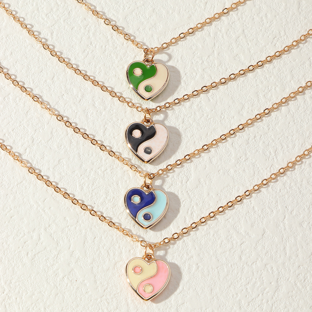 Sweet Cool Yin Yang Tai Chi Necklace Trendy Colorful Oil Drip Love Gossip Heart Pendant Neck Chain Necklaces Jewelry For Womens
Sweet Cool Yin Yang Tai Chi Necklace Trendy Colorful Oil Drip Love Gossip Heart Pendant Neck Chain Necklaces Jewelry For Womens