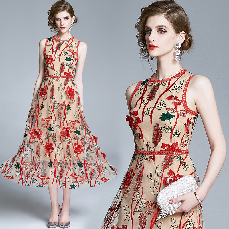 simgent summer beach dress fashion women sleeveless floral embroidery dress elegant slim a line flare vestidos sg004291, Black;gray
simgent summer beach dress fashion women sleeveless floral embroidery dress elegant slim a line flare vestidos sg004291, Black;gray