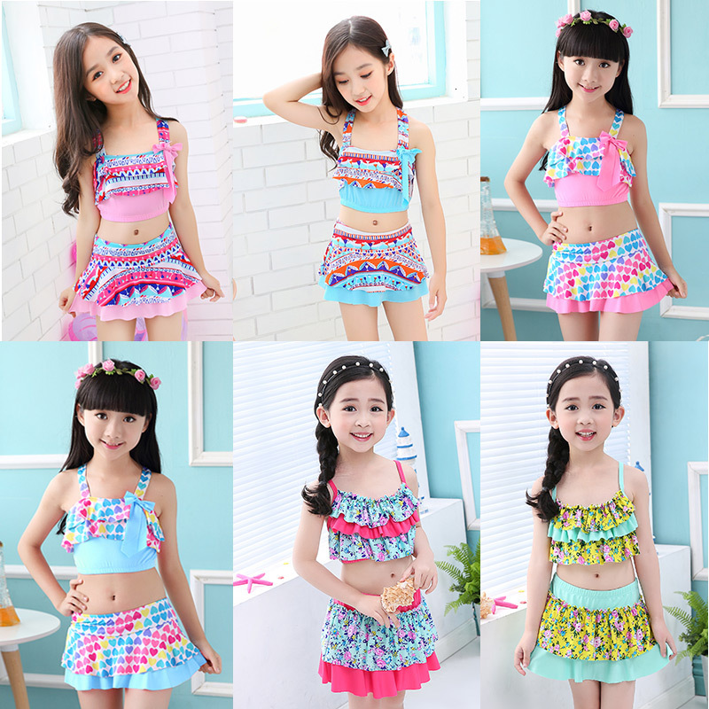 One-piece Children's Korean Skirt Baby Cute Split Bikini Swimsuit Girl's Swimming Suit
