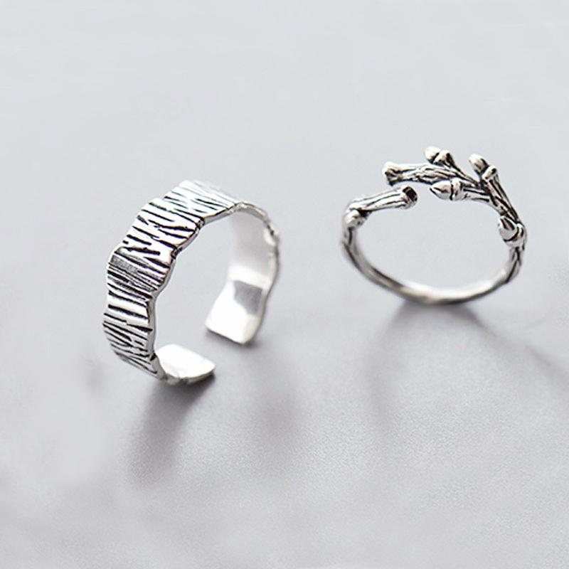 Cluster Rings Couple Ring 925 Sterling Silver Retro Branch Temperament Literary Personality Fashion Female Resizable Opening SRI107
Cluster Rings Couple Ring 925 Sterling Silver Retro Branch Temperament Literary Personality Fashion Female Resizable Opening SRI107