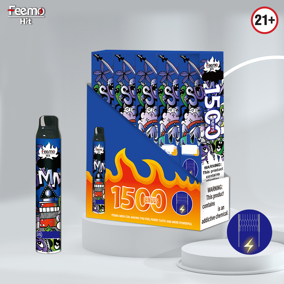 Original Feemo Hit Disposable Vape E cigarettes 1500puffs pen 6.5 ml Mesh coil pods Cartridge 950mah battery Device pk Geek Bar
Original Feemo Hit Disposable Vape E cigarettes 1500puffs pen 6.5 ml Mesh coil pods Cartridge 950mah battery Device pk Geek Bar