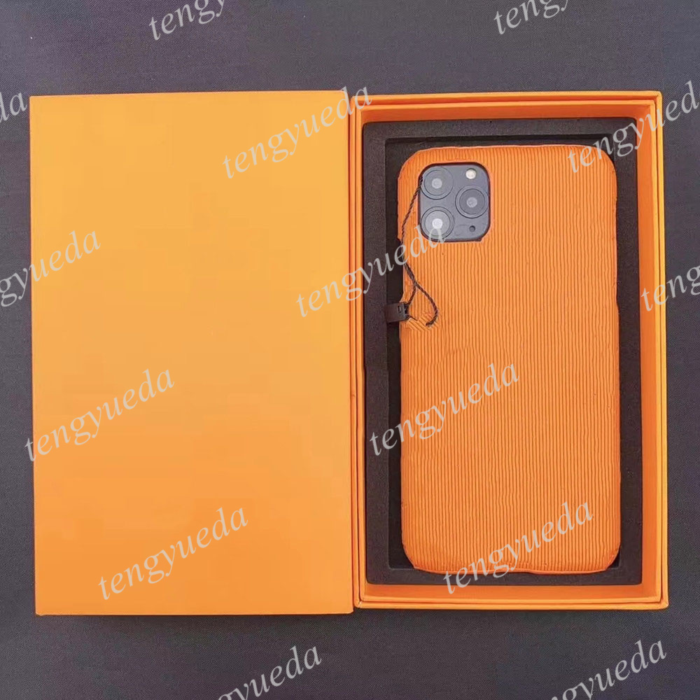 

with Box Fashion Designer Phone Cases for iPhone 14 14pro 14plus 13 12 11 pro max Xs XR Xsmax Embossed Leather Cellphone Cover with Samsung Note 20 ultra S22 S21 S20 plus, Orange-#v.letters
