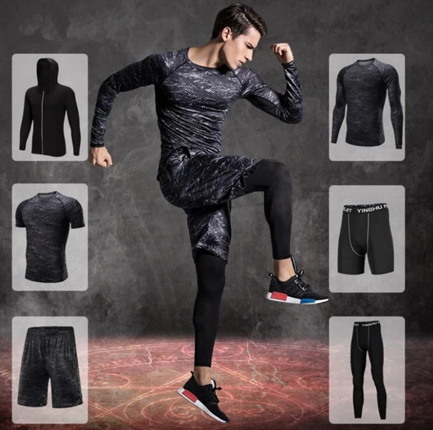 5 Pcs/Set Men's Tracksuit Sports Suit Gym Training Compression Clothes Running Jogging Golf Sport Wear Exercise Workout Tights, Choose the style below
5 Pcs/Set Men's Tracksuit Sports Suit Gym Training Compression Clothes Running Jogging Golf Sport Wear Exercise Workout Tights, Choose the style below