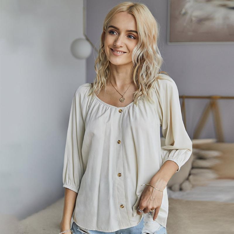 Women's Blouses & Shirts 2021 Summer Women Sexy V-neck Blouse Shirt Three Quarter Sleeve Solid Loose Top, White
Women's Blouses & Shirts 2021 Summer Women Sexy V-neck Blouse Shirt Three Quarter Sleeve Solid Loose Top, White