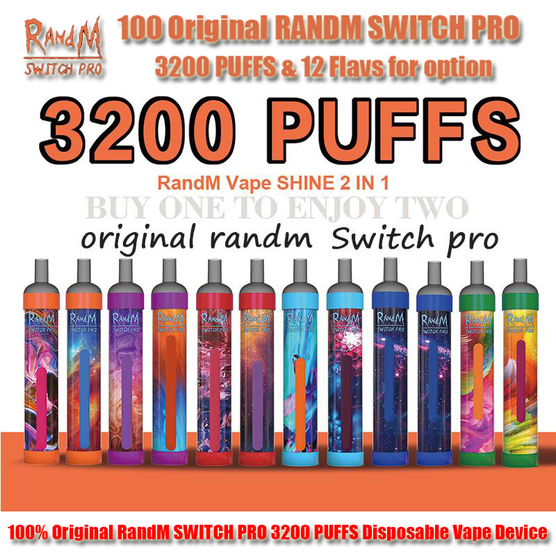 100% Original RandM SWITCH PRO disposable E-Cigarettes 3200 puffs R&M 2in1 vape pen Colorful led Light 1100mah battery rechargeable 8ml Pref
100% Original RandM SWITCH PRO disposable E-Cigarettes 3200 puffs R&M 2in1 vape pen Colorful led Light 1100mah battery rechargeable 8ml Pref