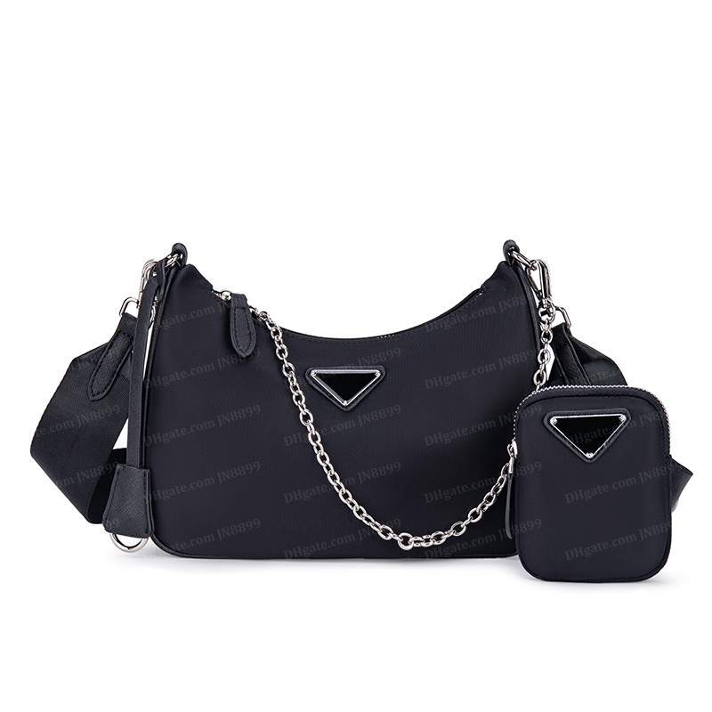 High Quality Nylon Shoulder Bags 2005 Designers Women Luxury Handbags Hobo Purses Lady Handbag Presbyopic Crossbody Totes Fashion Chain Bag 2pcs sets Purse JN8899, Black
High Quality Nylon Shoulder Bags 2005 Designers Women Luxury Handbags Hobo Purses Lady Handbag Presbyopic Crossbody Totes Fashion Chain Bag 2pcs sets Purse JN8899, Black