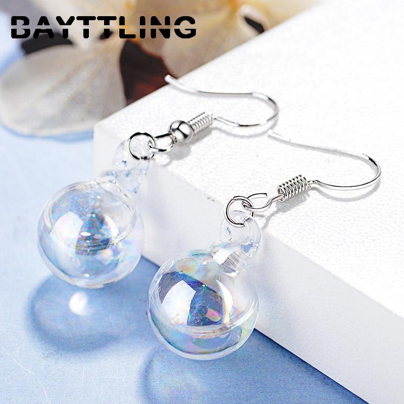 

Dangle & Chandelier BAYTTLING 925 Sterling Silver Luxury Glass Bead Pendant Earrings For Woman Fashion Glamour Wedding Couple Jewelry Gift