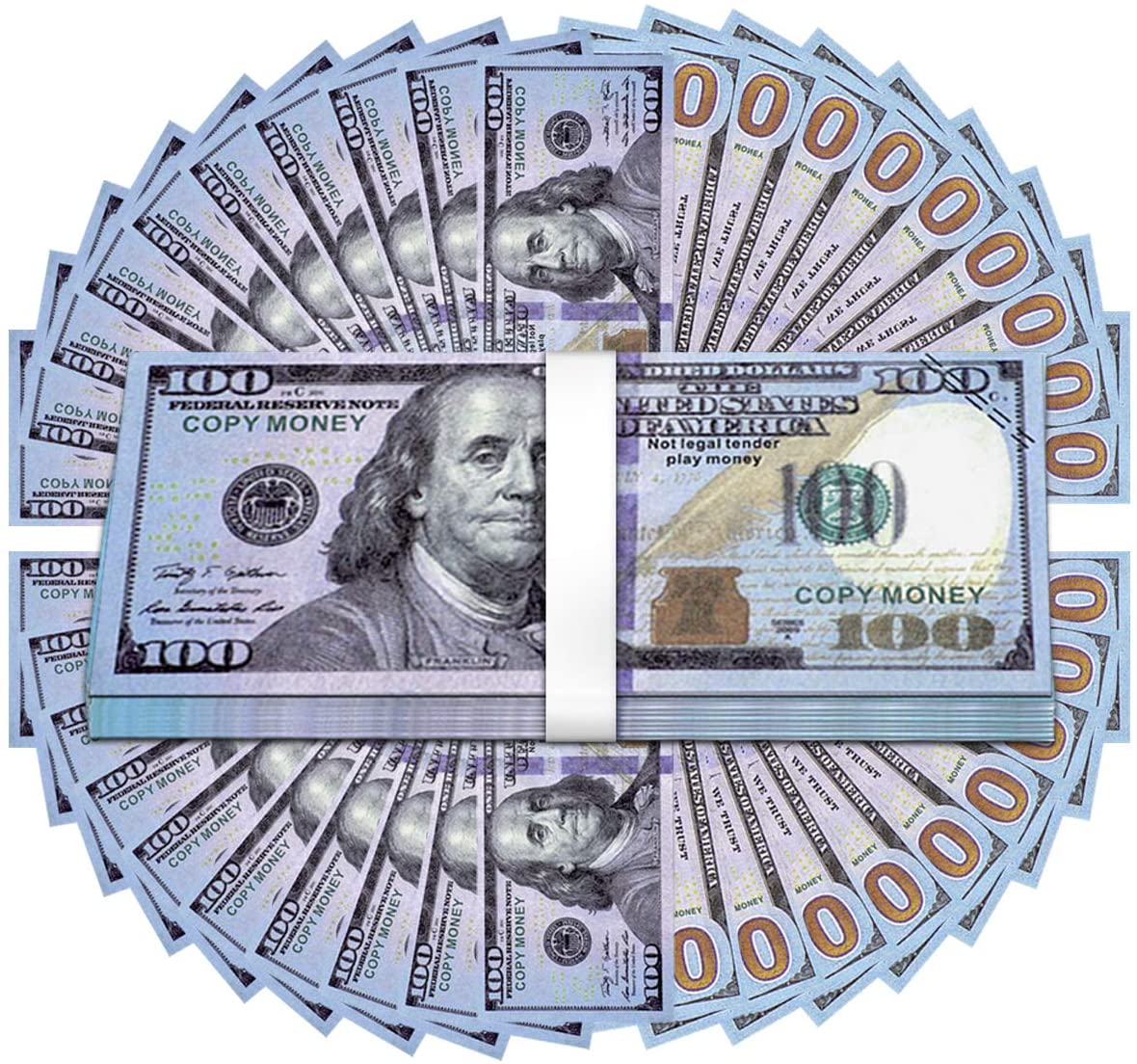 Movie Prop Money 100 Dollar Bills - Realistic Play Money Full Print Two Sided , 100 Pcs for Movies, Music Videos, Prank Teaching and Parties
Movie Prop Money 100 Dollar Bills - Realistic Play Money Full Print Two Sided , 100 Pcs for Movies, Music Videos, Prank Teaching and Parties