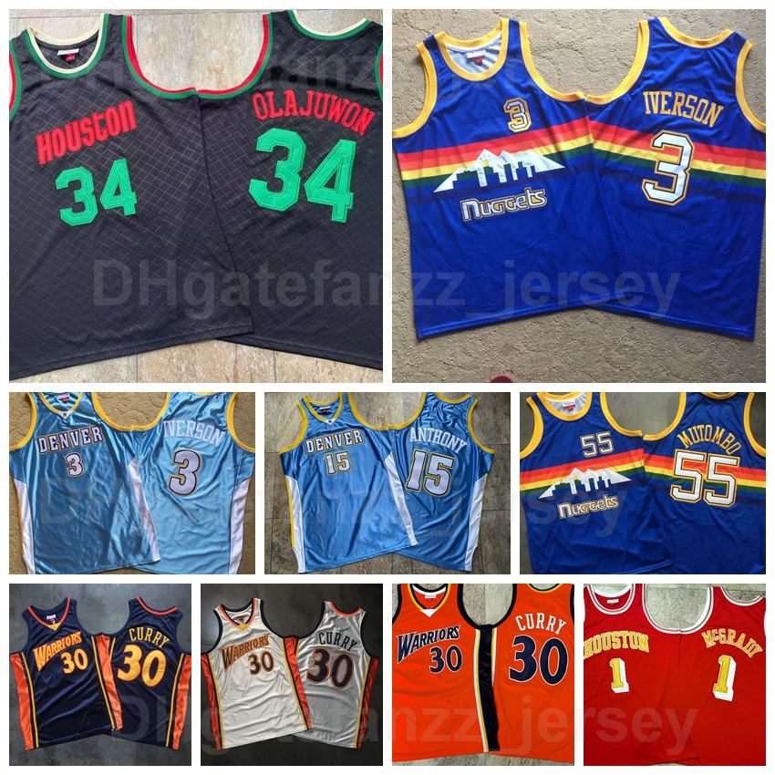Vintage Basketball Authentic Stephen Curry Mitchell Ness Jersey 30 Dikembe Mutombo 55 Carmelo 15 Allen Iverson 3 Hakeem Olajuwon 34 Tracy McGrady 1 Retro, 2004-05
Vintage Basketball Authentic Stephen Curry Mitchell Ness Jersey 30 Dikembe Mutombo 55 Carmelo 15 Allen Iverson 3 Hakeem Olajuwon 34 Tracy McGrady 1 Retro, 2004-05