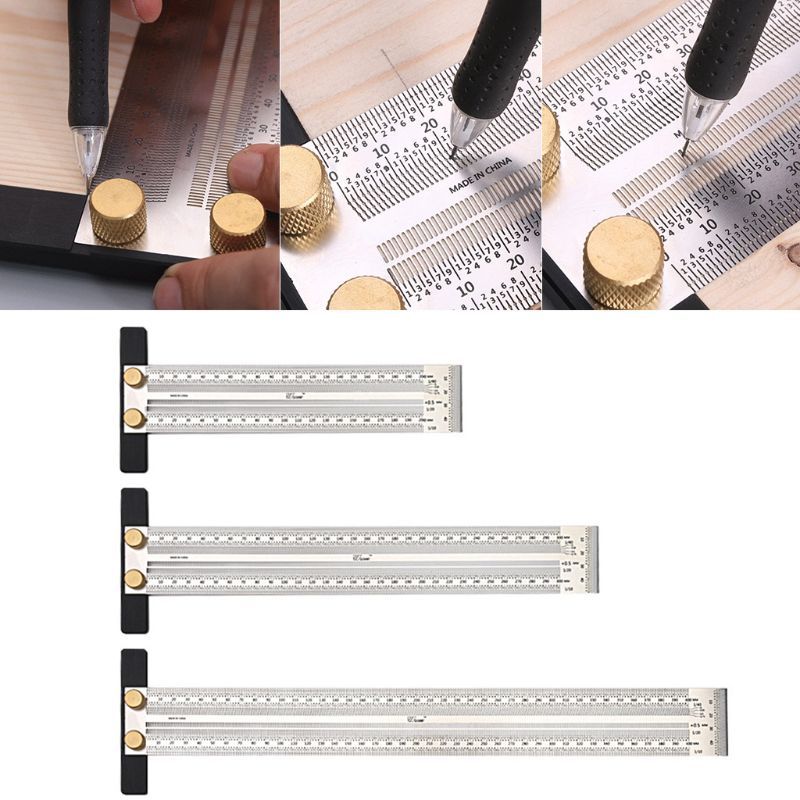 200/300/400 Mm Marking T-Rule Woodworking Rules Scriber Marking Rule Gauge Heerser