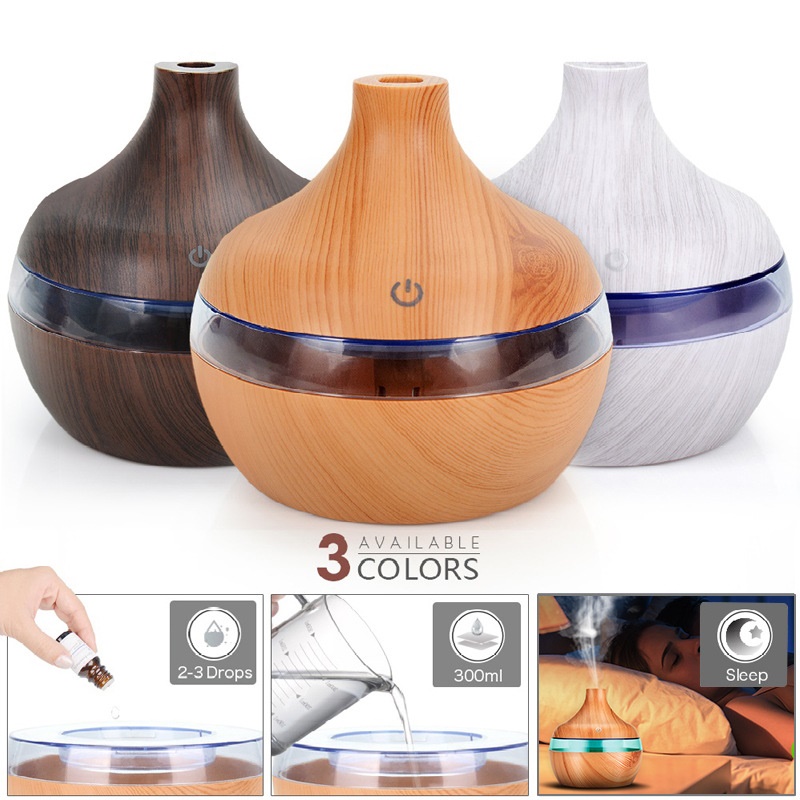 300ml Mini Portable Aromatherapy Essential Oil Diffuser bamboo Humidifier Air Wood Grain Ultrasonic Cool Mist Diffusers with Changing 7 LED color Night light
300ml Mini Portable Aromatherapy Essential Oil Diffuser bamboo Humidifier Air Wood Grain Ultrasonic Cool Mist Diffusers with Changing 7 LED color Night light