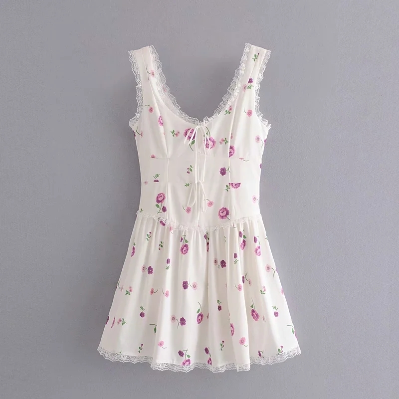 Sweet Chic Floral Print Lace Bow Tie Mini Dress Women Fashion Backless Square Collar Strap Dresses Cute Girls Outfits 210520, As pic
Sweet Chic Floral Print Lace Bow Tie Mini Dress Women Fashion Backless Square Collar Strap Dresses Cute Girls Outfits 210520, As pic