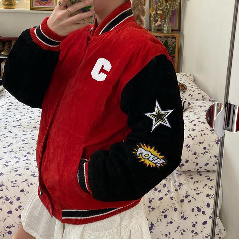 Women's Jackets 2021 Autumn And Winter Style With The Same Letter Contrast Personality Street Hipster Coat Embroidery Baseball Uniform Women, Black;brown
Women's Jackets 2021 Autumn And Winter Style With The Same Letter Contrast Personality Street Hipster Coat Embroidery Baseball Uniform Women, Black;brown