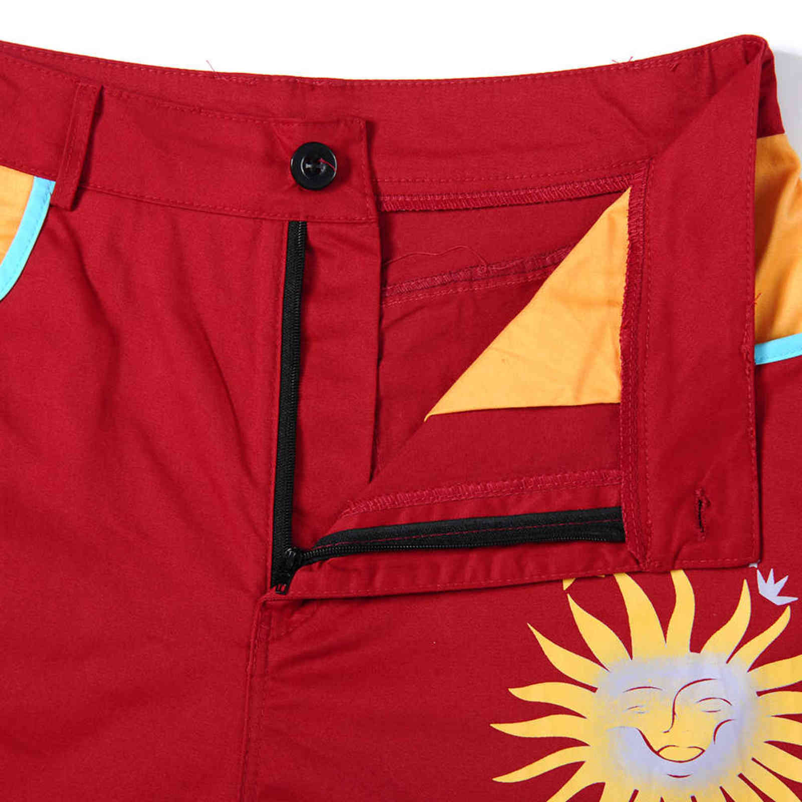 Women's Casual Sun Print Straight Trousers Red Streetwear Long Pants Harem For Women High Waist Ladies Vintage 211115