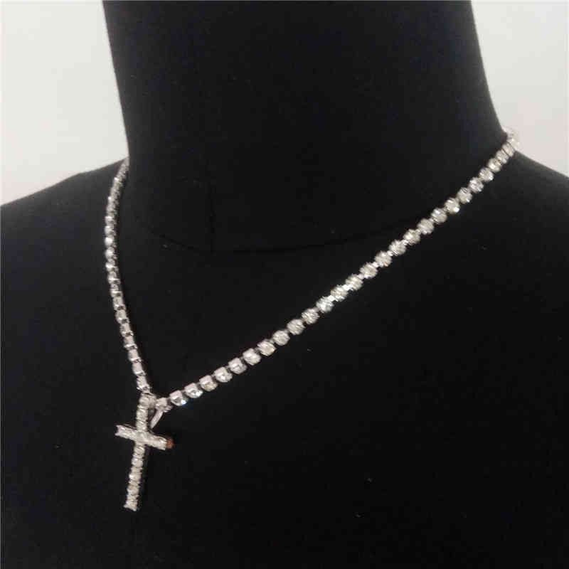 Religious punk ribbon Diamond Necklace DIY diamond chain by0224