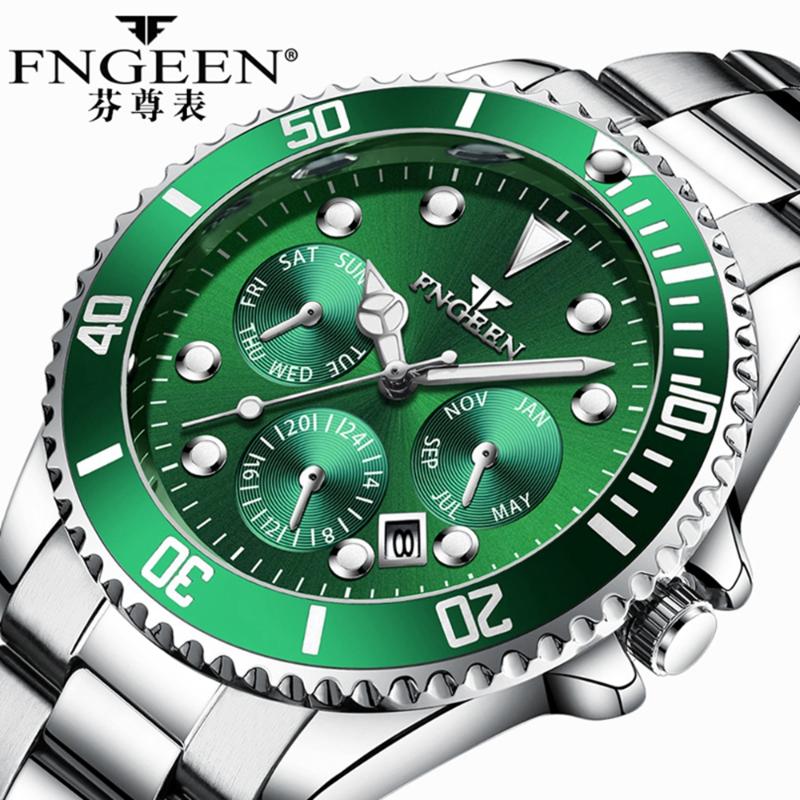 Wristwatches FNGEEN Fashion Imitation Six-pin Calendar Quartz Watch Business Men's Casual Waterproof Luminous Male Clock, Black
Wristwatches FNGEEN Fashion Imitation Six-pin Calendar Quartz Watch Business Men's Casual Waterproof Luminous Male Clock, Black
