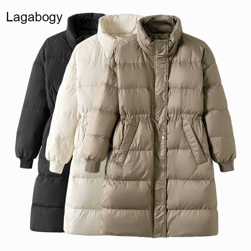 Lagabogy Winter Stand Collar Long Women White Duck Down Jacket Female Loose Windproof Khaki Parka Thick Warm Snow Coat 211108
Lagabogy Winter Stand Collar Long Women White Duck Down Jacket Female Loose Windproof Khaki Parka Thick Warm Snow Coat 211108