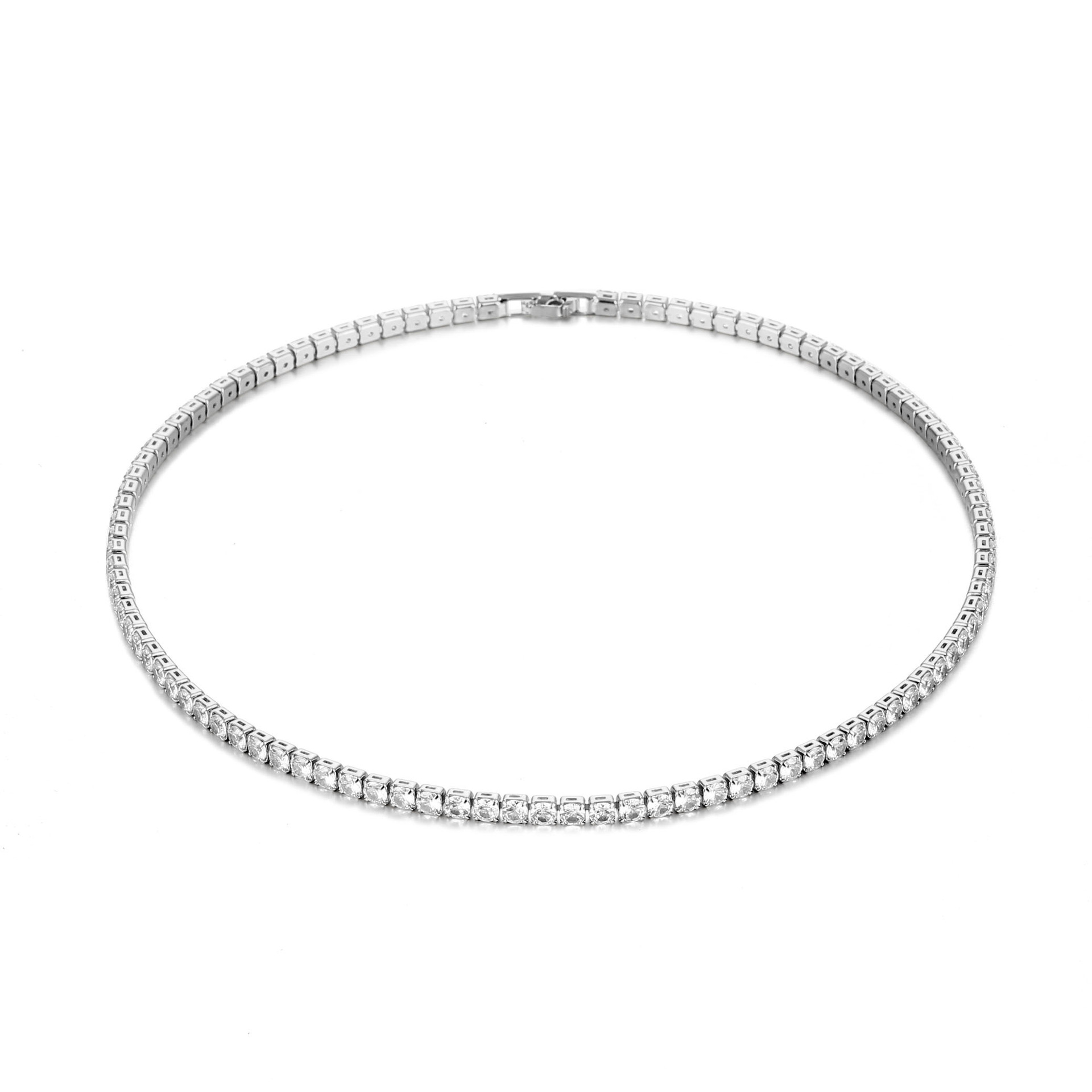 Ins Top Sell Tennis Chain Pendant Hip Hop Fashion Jewelry 18K Gold Filled White Cubic Zircon CZ Diamond Gemstones Eternity Party Women Wedding Necklac