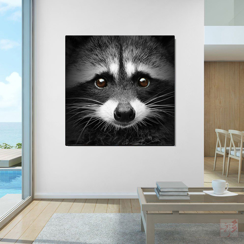 Cute Raccoon Poster Canvas Painting Wall Art Abstract Animal Picture For Living Room Home Decoration Cuadros No Frame