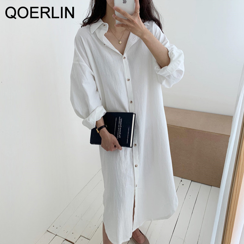 dresses POLO Collar Single-Breasted Slit Loose Cotton Linen Shirt Long Sleeves Plus Size White Ladies
dresses POLO Collar Single-Breasted Slit Loose Cotton Linen Shirt Long Sleeves Plus Size White Ladies