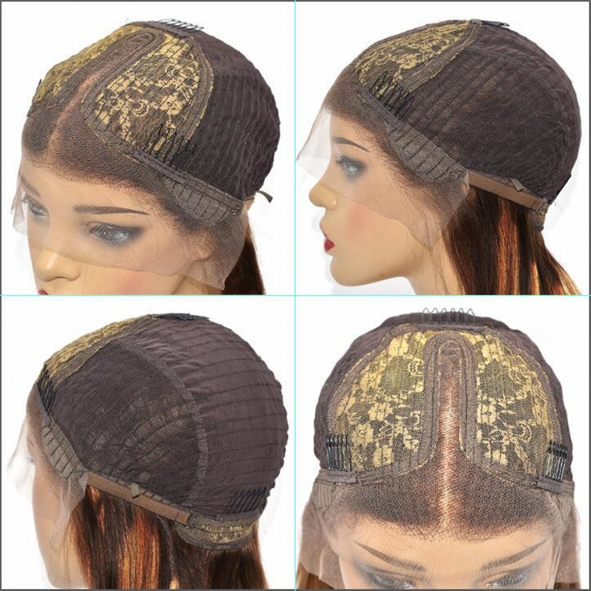 200density Full Brown Color 13x4 HD Lace Front Human Hair Wigs Straight Lace Frontal Wig Synthetic For Women Pre Plucked