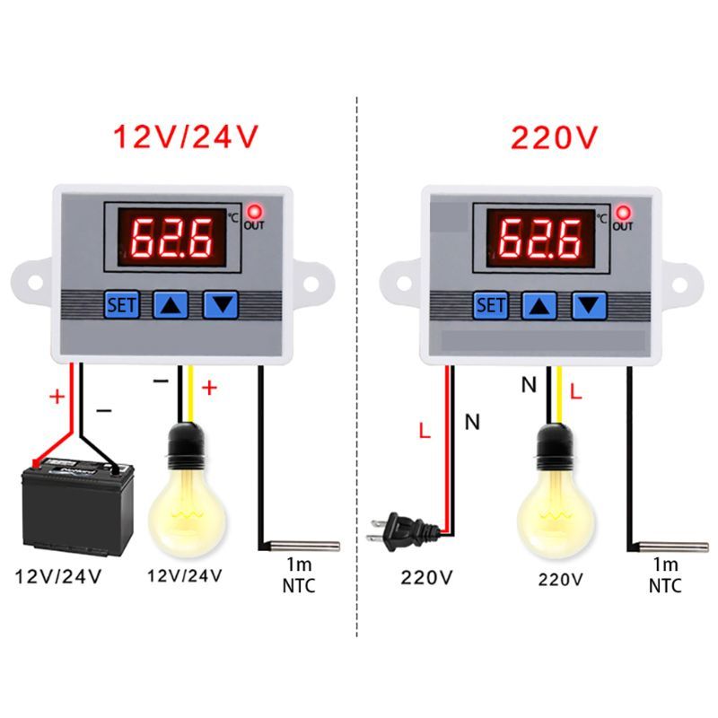 W3002 10A Led Thermostat Regulator Digital Temperature Controller 12V 24V 220V
