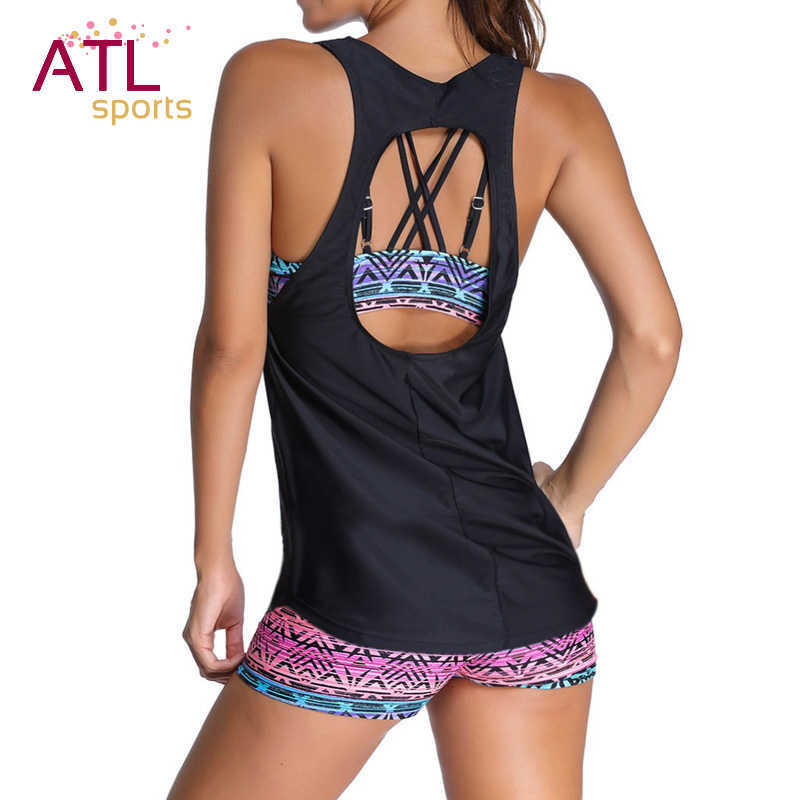 Tankini Set Three Piece Swimsuit Female Bikinis With Vest Swimwear Women Plus Size Push Up Bathing Suit Beach Mayo Bathers 210625