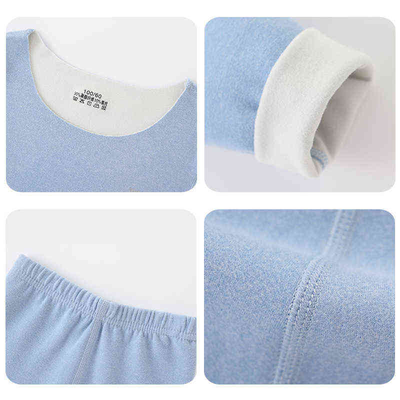 Thermal Underwear for Boys Girls Winter Warm Suit Cation Constant Temperature Children Thermo Set Soft Kids Pajamas 211130
