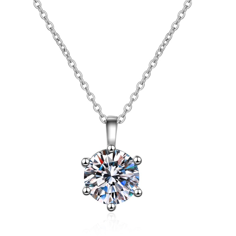 Moissanite Necklace pendant Fashion Women necklaces Wedding jewelry gift will and sandy, Silver
Moissanite Necklace pendant Fashion Women necklaces Wedding jewelry gift will and sandy, Silver