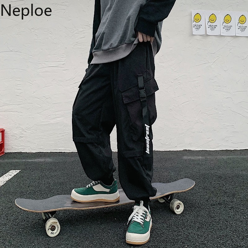 Neploe Casual Cargo Pants Women Harajuku Straight Pocket Trousers Streetwear BF Korean Fashion Pantalon New Bottoms Plus Size 210422