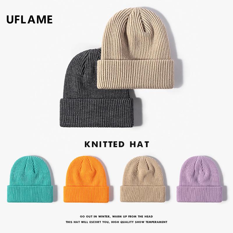 Berets UFLAME Women's Beanies Hat In Winter Hexagonal Solid Knitted Cap Warm Couple Slouchy Crochet Skullies Wholesale, Green 
Berets UFLAME Women's Beanies Hat In Winter Hexagonal Solid Knitted Cap Warm Couple Slouchy Crochet Skullies Wholesale, Green