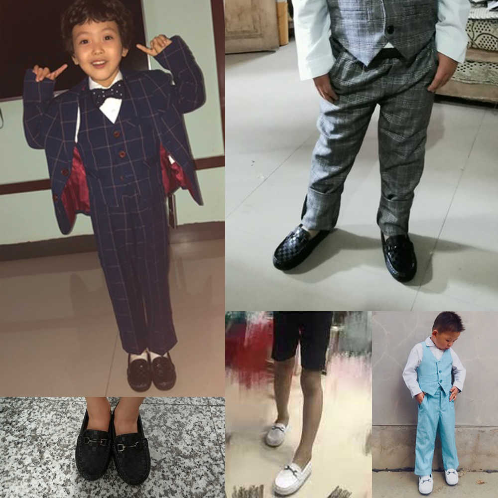 Boys Girls Shoes Moccasins Soft Kids Loafers Children Flats Casual Boat Shoes Children's Wedding Leather Shoes autumn Fashion X0703