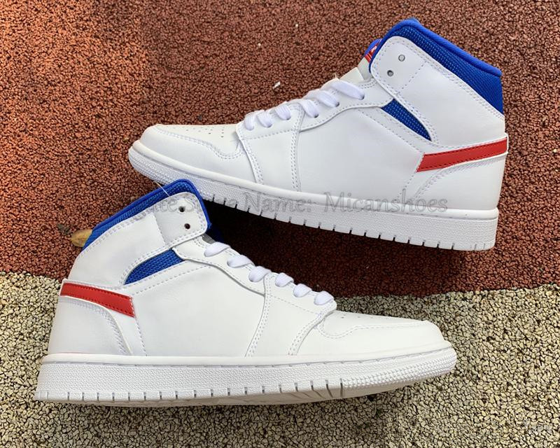 Mid 1s Jumpman 1 Basketball Shoes White Blue Red WMNS Men Women Sail University Fearless Trainers Outdoor Leisure Sports Sneakers, No shoes
Mid 1s Jumpman 1 Basketball Shoes White Blue Red WMNS Men Women Sail University Fearless Trainers Outdoor Leisure Sports Sneakers, No shoes