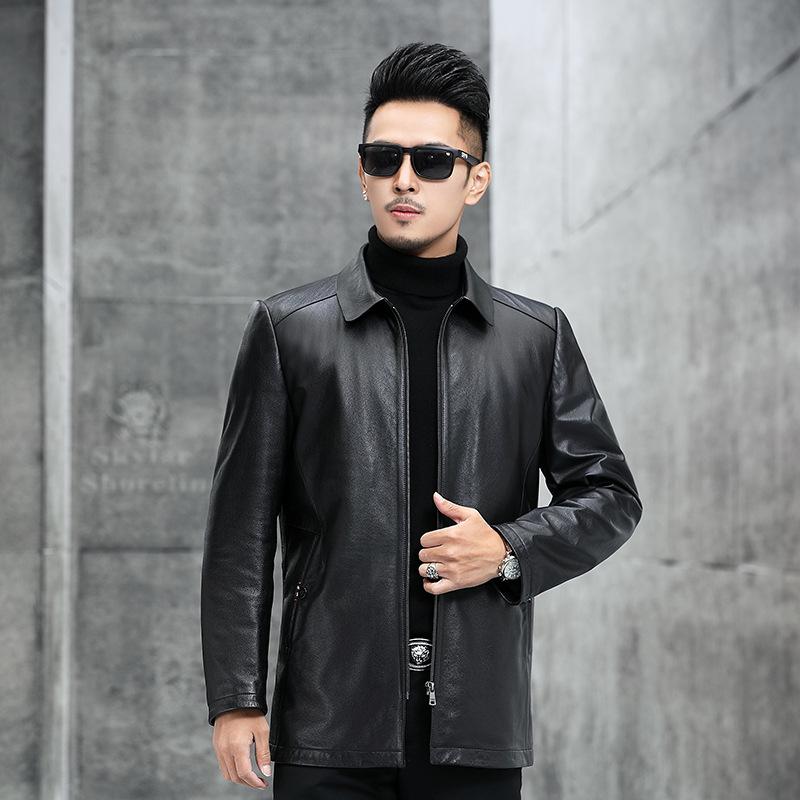 Men's Fur & Faux 2021 Sea Autumn Leather Slim Lapel Business First Layer Windbreaker, Black
Men's Fur & Faux 2021 Sea Autumn Leather Slim Lapel Business First Layer Windbreaker, Black