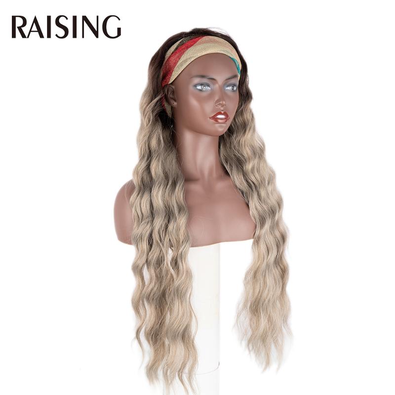 Synthetic Wigs Raising Deep Curly Headband Wholesale Hair Full Machine Wig 38Inch Omber Natural Weave For Women