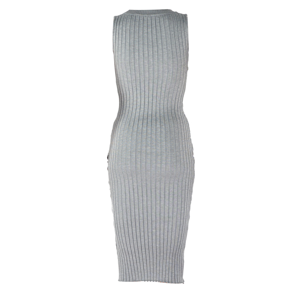 Summer Women Black Bodycon Dress Sexy Tank Sleeveless Grey Striped Club Celebrity Runway Party Dresses Vestidos 210423