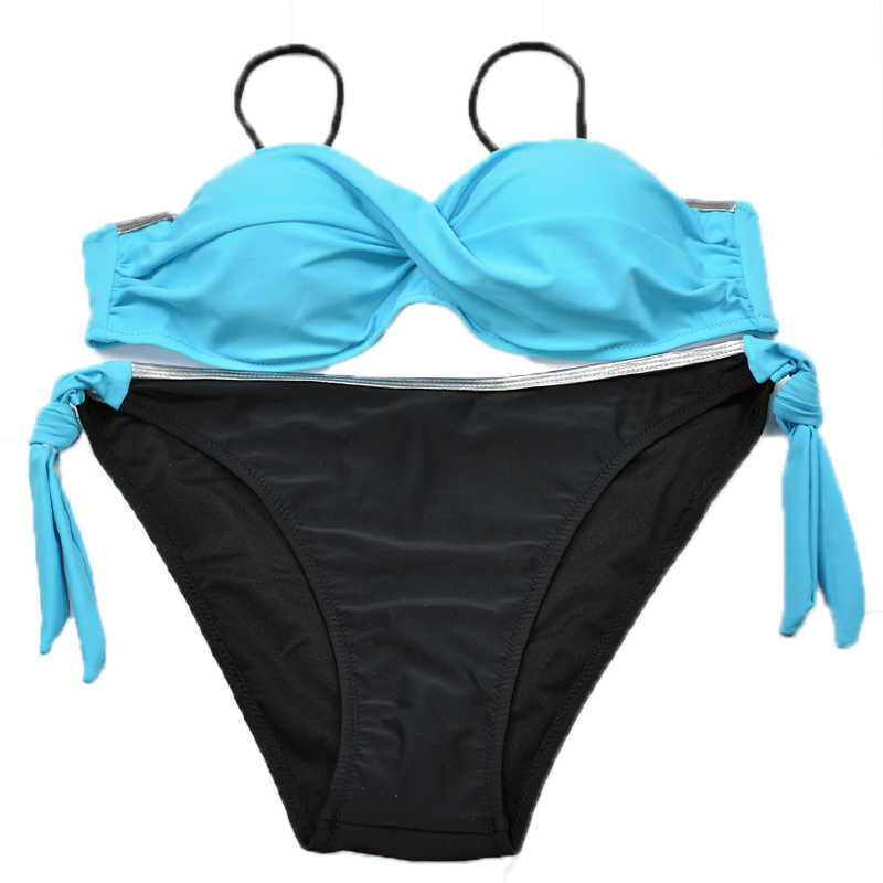 2 Pieces Set Push-up Swimsuit Bikini Thong Sexy Women Beach Swimwear Beachwear Girl Summer 210625