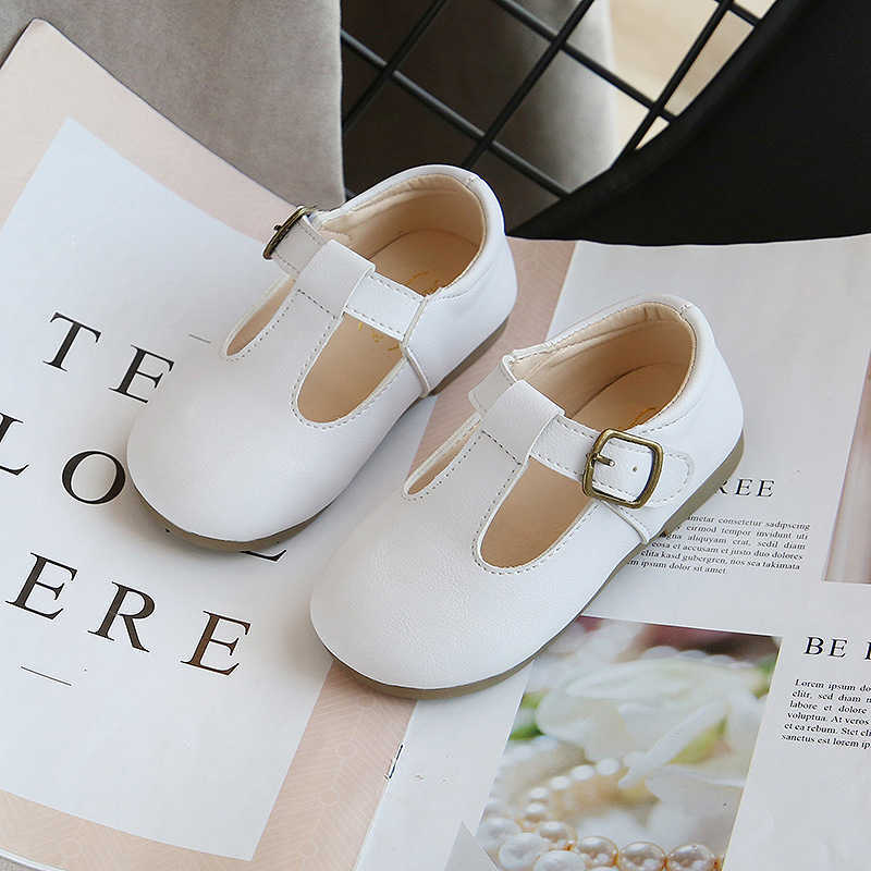 Kids Shoes Baby T Strap Leather For Girls Boys Non-slip Toddlers Spring Autumn Children Buckle Flats 210615