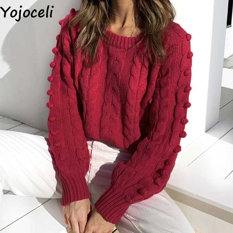Yojoceli Elegant autumn winter sexy knitted sweater women Casual handmade o neck knitting pullover Female warm jumper 210609, Burgundy
Yojoceli Elegant autumn winter sexy knitted sweater women Casual handmade o neck knitting pullover Female warm jumper 210609, Burgundy