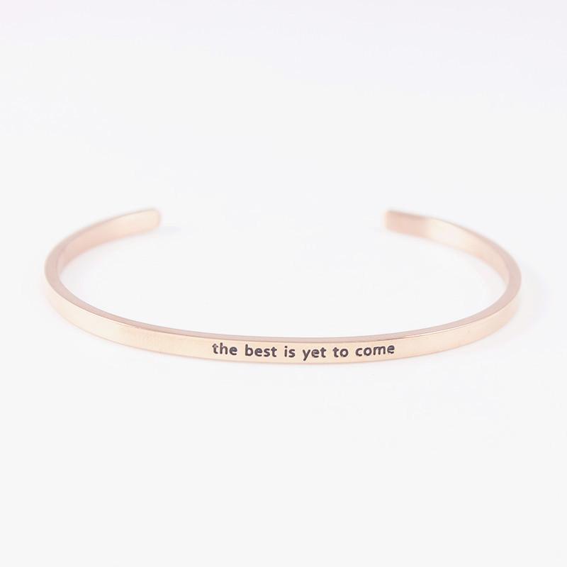 Rose Gold Inspirational Stainless Steel Bracelets For Women Engraved Positive Letters & Bangle Party Gift
Rose Gold Inspirational Stainless Steel Bracelets For Women Engraved Positive Letters & Bangle Party Gift