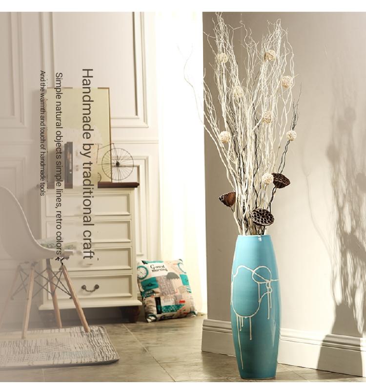 Decorative Objects & Figurines YILUNXI Ceramic Floor Vase Modern Decoration Living Room Tall Dry Flower Arrangement European American Creati
Decorative Objects & Figurines YILUNXI Ceramic Floor Vase Modern Decoration Living Room Tall Dry Flower Arrangement European American Creati
