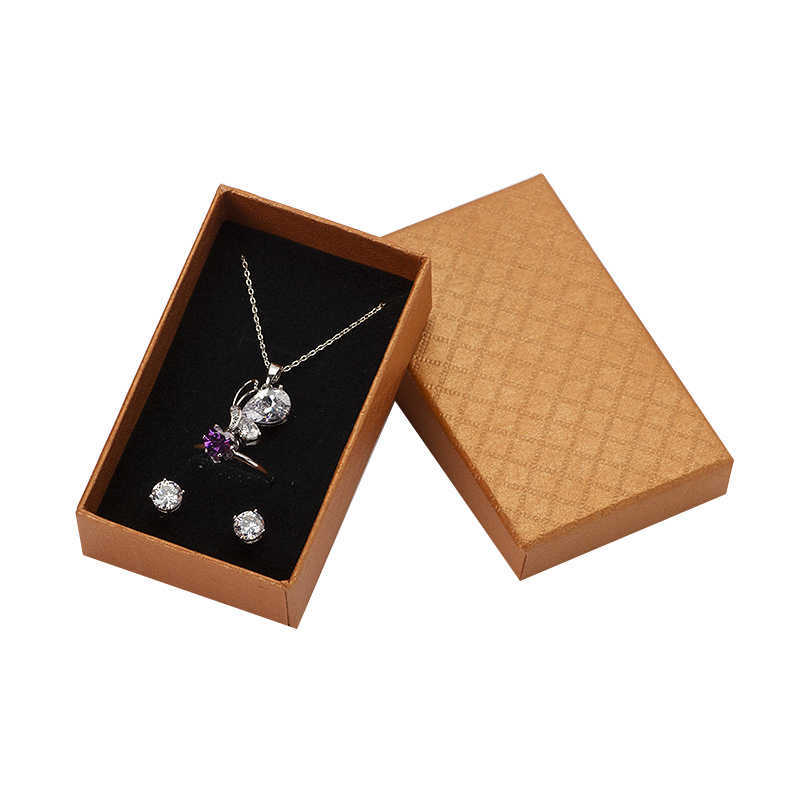 32pcs Jewelry Box 8x5CM Necklace Ring Box for Jewelry Multi Colors Jewelry Packaging Gift Boxes Earring Display Black Sponge T200917
