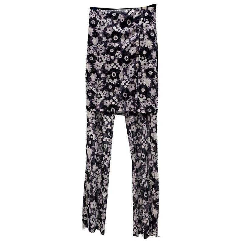 DEAT Women Flower Stretch Wrap Hip Skirt Slim Fit Pants Arrivals Temperament Fashion Spring Summer 11D1939 210709