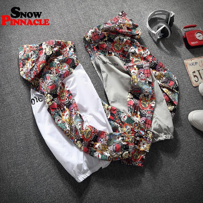 women jackets Winbreaker female Casual Hoodies Jackets Printed Clothes Woman's Hooded Windbreaker Outwear Streetwear 210524