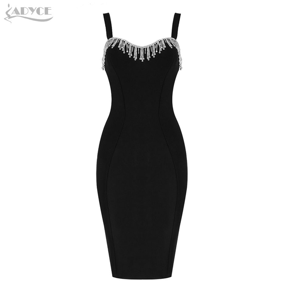 Summer Women Black Bodycon Bandage Dress Sexy Spaghetti Strap Sleeveless Tassel Party Celebrity Evening Club Dresses 210423