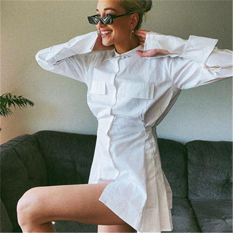 Casual Dresses Women Shirt Dress Office Lady V-Neck Mini Pleated Waist Thin Temperament Long Trumpet Sleeve Y2k Solid Tunic White, Black;gray
Casual Dresses Women Shirt Dress Office Lady V-Neck Mini Pleated Waist Thin Temperament Long Trumpet Sleeve Y2k Solid Tunic White, Black;gray