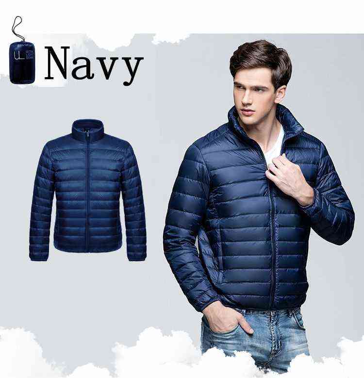 Winter Men Puffer Jacket Ultra Light Down Jacket Men Windbreaker Feather Jacket Man Lightweight Portable Warm Coat 211104
