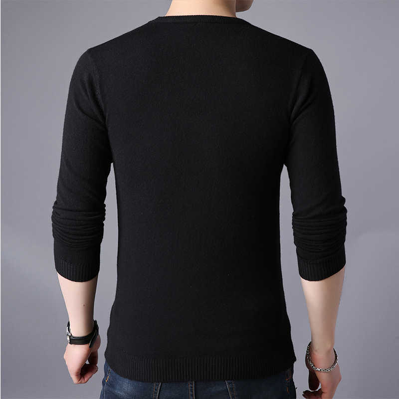 TFETTERS Spring Autumn Knitted Sweater Men Long Sleeve O-Neck Sweater for Man Solid Color Gray Slim Sweaters Oversize M-4XL 210818