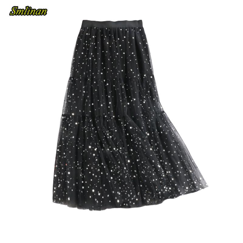 Skirts Smlinan Spring Summer Women Tulle Skirt Fashion Sequins High Waisted Casual Long Femme Black Pleated Sexy
Skirts Smlinan Spring Summer Women Tulle Skirt Fashion Sequins High Waisted Casual Long Femme Black Pleated Sexy